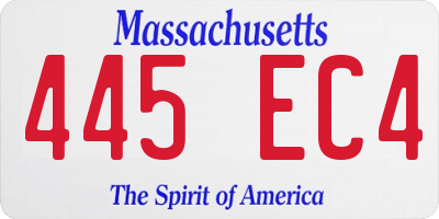 MA license plate 445EC4