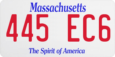 MA license plate 445EC6