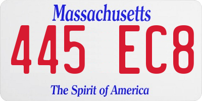 MA license plate 445EC8