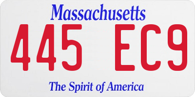 MA license plate 445EC9