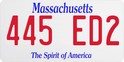 MA license plate 445ED2