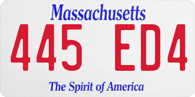 MA license plate 445ED4