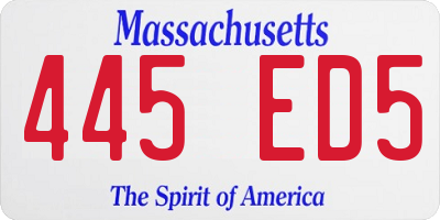 MA license plate 445ED5