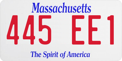 MA license plate 445EE1