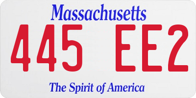 MA license plate 445EE2