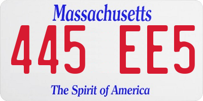MA license plate 445EE5