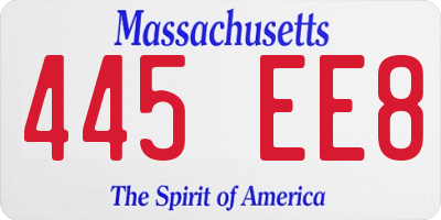 MA license plate 445EE8