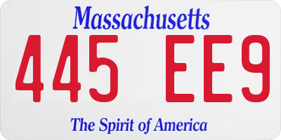 MA license plate 445EE9