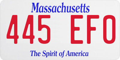 MA license plate 445EF0