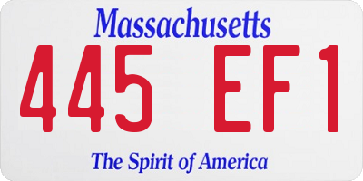 MA license plate 445EF1