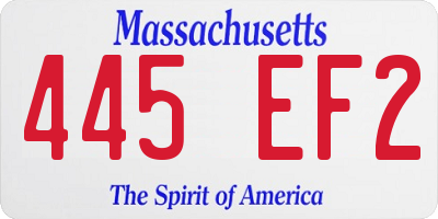 MA license plate 445EF2