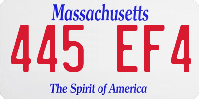 MA license plate 445EF4
