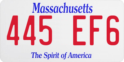 MA license plate 445EF6