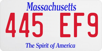 MA license plate 445EF9