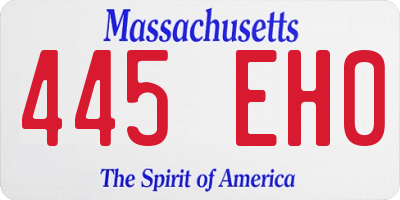 MA license plate 445EH0