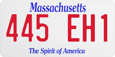 MA license plate 445EH1