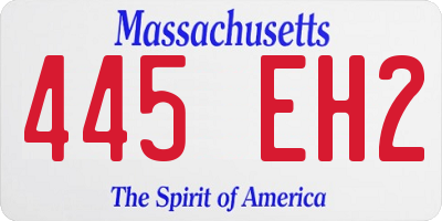 MA license plate 445EH2