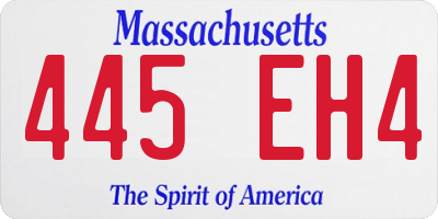 MA license plate 445EH4