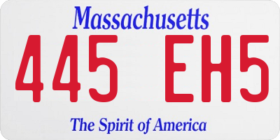 MA license plate 445EH5