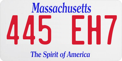 MA license plate 445EH7