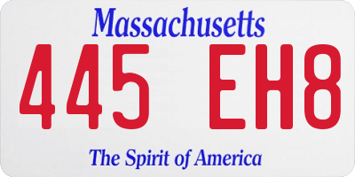 MA license plate 445EH8