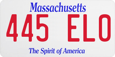 MA license plate 445EL0