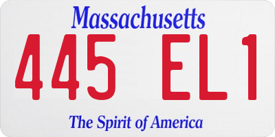 MA license plate 445EL1