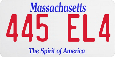 MA license plate 445EL4