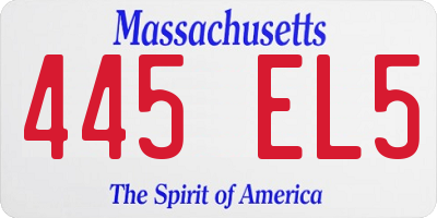 MA license plate 445EL5