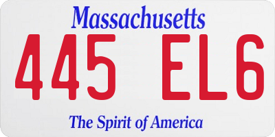 MA license plate 445EL6