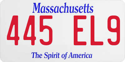 MA license plate 445EL9
