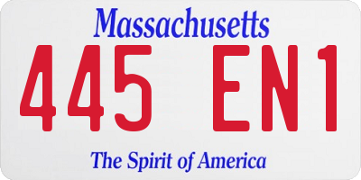 MA license plate 445EN1