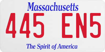 MA license plate 445EN5