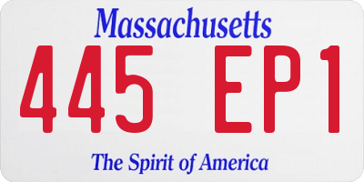 MA license plate 445EP1