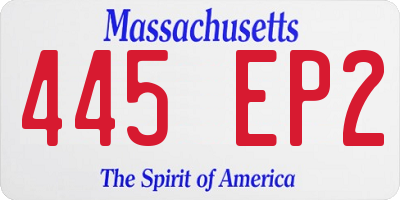 MA license plate 445EP2