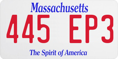 MA license plate 445EP3