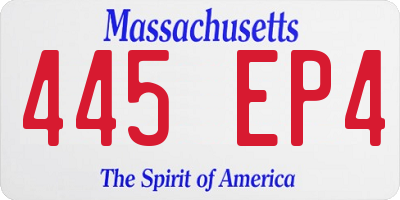 MA license plate 445EP4