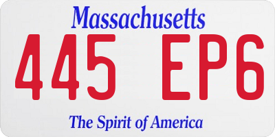 MA license plate 445EP6