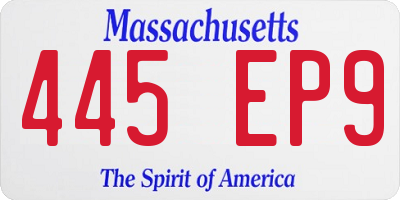 MA license plate 445EP9