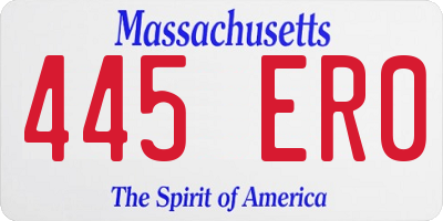 MA license plate 445ER0