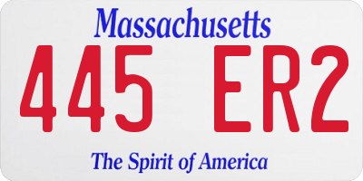 MA license plate 445ER2
