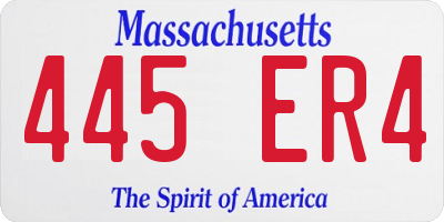 MA license plate 445ER4