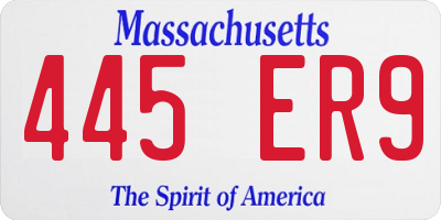 MA license plate 445ER9
