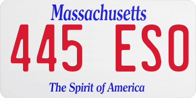 MA license plate 445ES0
