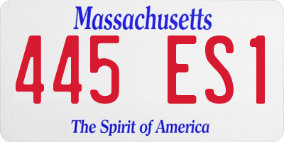 MA license plate 445ES1