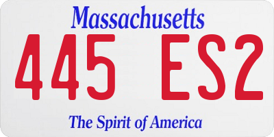 MA license plate 445ES2