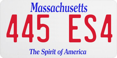 MA license plate 445ES4