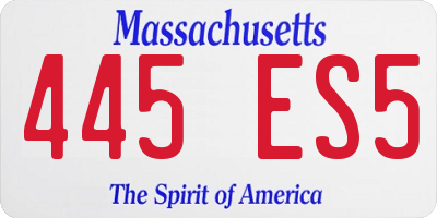 MA license plate 445ES5
