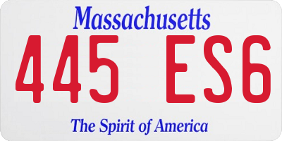 MA license plate 445ES6