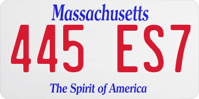MA license plate 445ES7